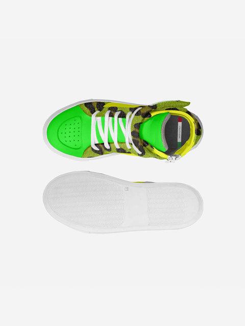 Little Baller Neon Green Camo High-top Shoes