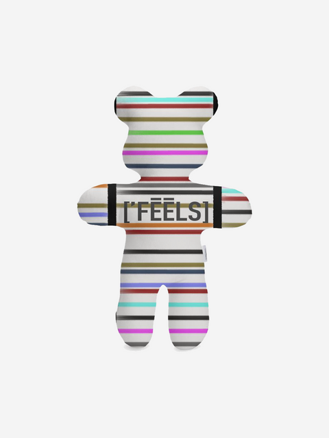 Feels Multi-Colored Stuffed Bear