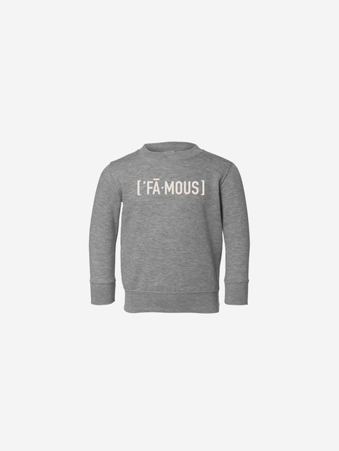 Little Humn Baby Toddler Grey Famous Sweatshirt