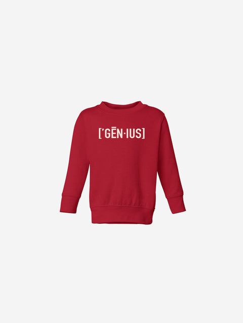 Little Humn Baby Toddler Red Genius Sweatshirt