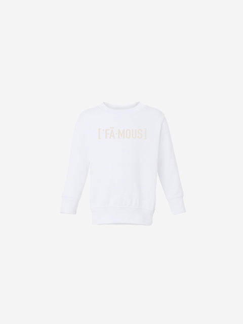 Little Humn Baby Toddler White Famous Sweatshirt