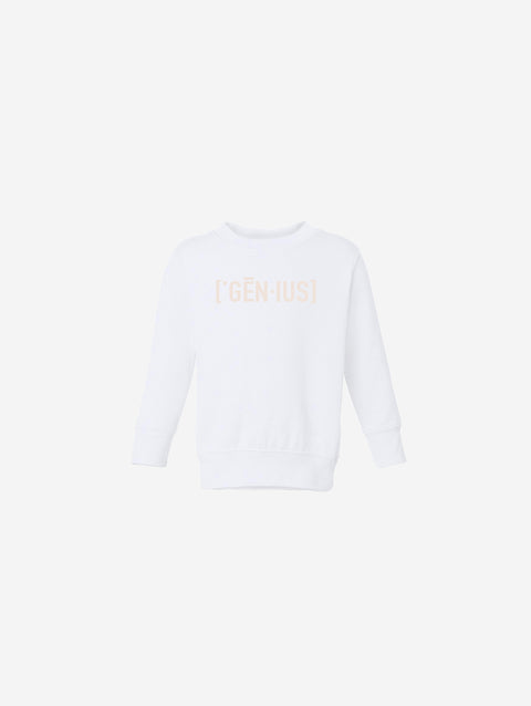 Little Humn Baby Toddler White Genius Sweatshirt