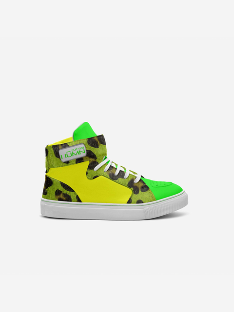 Little Baller Neon Green Camo High-top Shoes