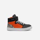 Little Cuzinz Orange Black High-top Strap Shoes