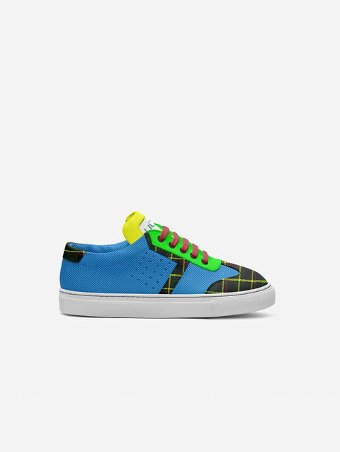 Little Rugratz Plaid Neon Blue Low-top Shoes