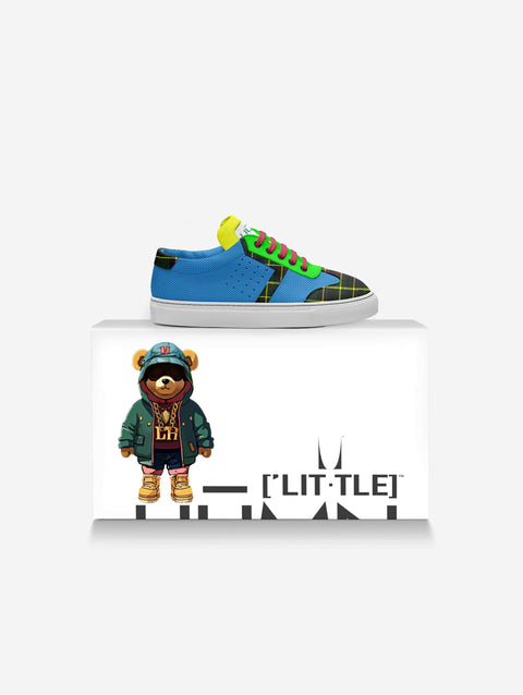 Little Rugratz Plaid Neon Blue Low-top Shoes