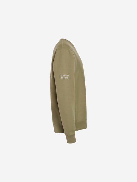 A stylish green cross-grain crewneck sweatshirt with the iconic ['TEEN] logo in a bold contrasting font. Perfect for a natural, earthy vibe.