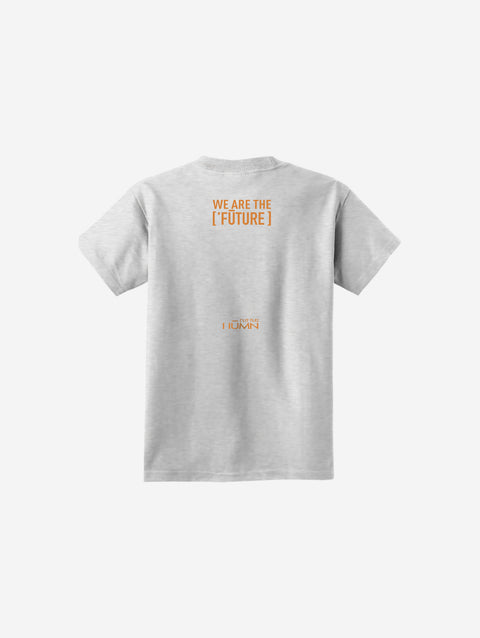 A light gray youth essential t-shirt featuring the ['ro] graphic bear design with "Go Like ['RO]" in bold lettering. Made for comfort and everyday adventures.