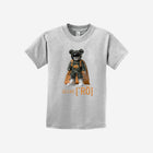 A light gray youth essential t-shirt featuring the ['ro] graphic bear design with "Go Like ['RO]" in bold lettering. Made for comfort and everyday adventures.