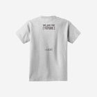 A neutral ash gray youth essential tee featuring the ['LIT·TLE] HŪMN bear, made for everyday minimalism.
