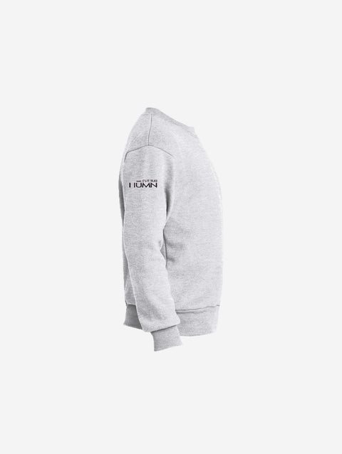 Youth fleece sweatshirt in light ash gray, with the LH mascot design in black. A soft and versatile pick for daily wear.