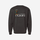 A dark charcoal crewneck sweatshirt adorned with the ['TEEN] logo in an eye-catching light-colored print. Ideal for a subtle yet stylish aesthetic.