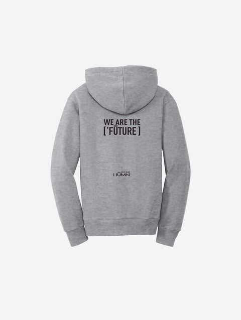 Light athletic gray fleece hoodie with the ['LH] design, perfect for staying comfortable and stylish on cooler days.