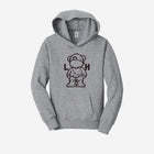 Light athletic gray fleece hoodie with the ['LH] design, perfect for staying comfortable and stylish on cooler days.