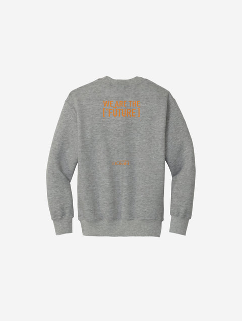 Heather gray youth fleece sweatshirt showcasing the ['RŌ] bear design, perfect for casual comfort and everyday wear.