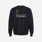 A classic black cross-grain crewneck sweatshirt with the minimalist ['TEEN] design in a sharp light print. A versatile and timeless addition to any wardrobe.