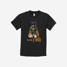 A sleek black youth t-shirt with the signature ['ro] bear design and "Go Like ['RO]" text for a timeless, polished look.
