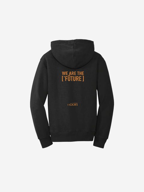 A bold black fleece pullover sweatshirt featuring the ['RO] bear graphic, perfect for keeping warm and looking effortlessly cool.