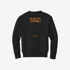 Timeless black youth fleece sweatshirt with the ['RŌ] bear emblem, delivering bold style and cozy warmth for all occasions.