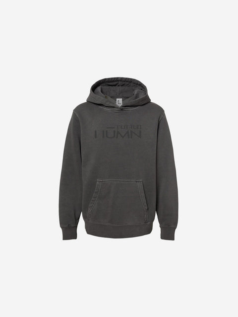 Little Humn Black Gray Pigment Youth Hoodie