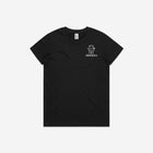 A sleek black t-shirt with the 'Lil Hū' logo on the chest, offering a modern and versatile option for any wardrobe.