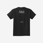 A bold black youth essential tee showcasing the ['LIT·TLE] HŪMN bear graphic, versatile for any outfit.
