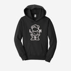 Sleek and stylish black fleece hoodie showcasing the iconic ['LH] logo, ideal for any casual occasion.