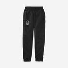 Sleek black fleece joggers adorned with the ['LH] logo, ideal for everyday wear and casual outings.