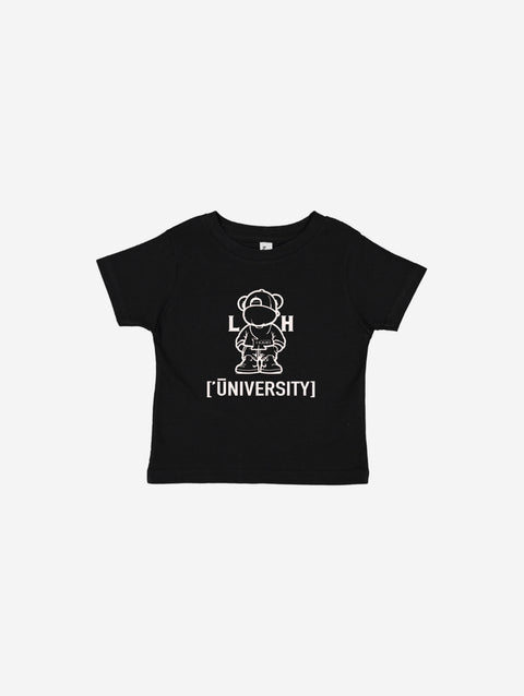 Little Humn Black LH University Infant Jersey Tee