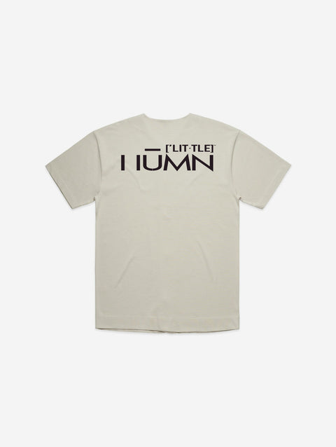 A classic bone-colored baseball jersey with the 'Lil Hū' logo on the chest, delivering a clean and timeless look with a sporty edge.