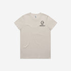 A bone-colored t-shirt featuring the 'Lil Hū' logo on the chest, offering a neutral and timeless option for a subtle yet stylish look.