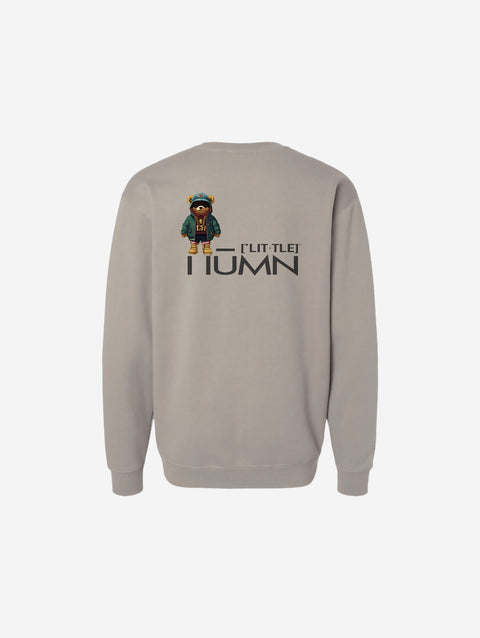 A cement crewneck sweatshirt featuring the sleek ['TEEN] branding in black. Effortlessly blends earthy tones with a modern design.