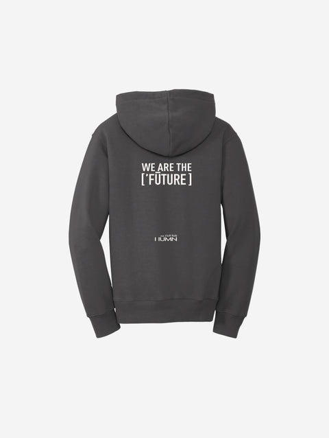 Modern charcoal fleece hoodie adorned with the ['LH] logo, offering a versatile and trendy look for kids.