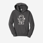 Modern charcoal fleece hoodie adorned with the ['LH] logo, offering a versatile and trendy look for kids.