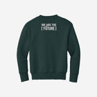 Youth fleece sweatshirt in a deep green tone, showcasing the bold LH mascot design in black. Comfortable and perfect for everyday wear.