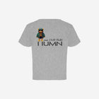 Gray infant fine jersey tee with text reading "No, my first name ain't ['BABY']" printed on the front. Soft and comfortable for babies.