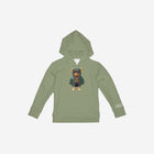 Little Humn Green Lil Hu Bear Kids Hoodie