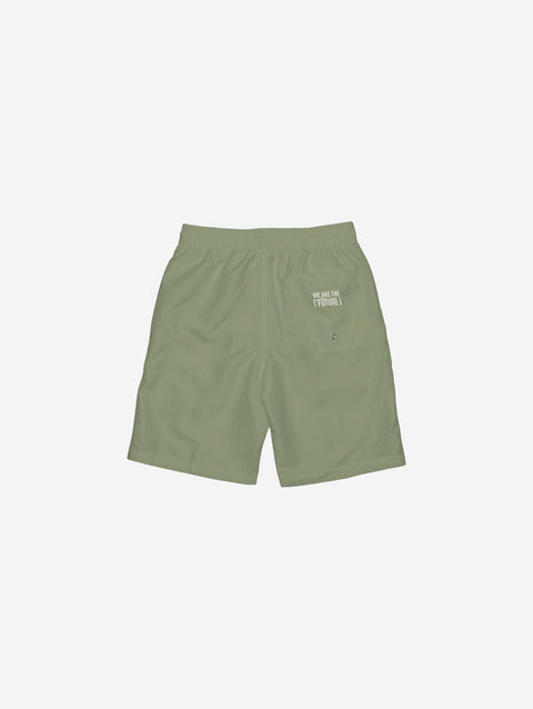 Little Humn Green Lil Hu Bear Kids Trunks