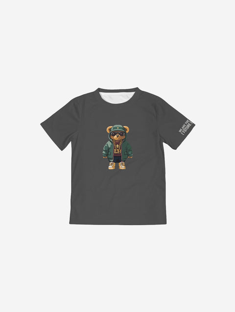 Little Humn Grey Lil Hu Bear Kids Tee