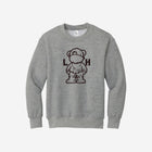 Youth fleece sweatshirt in athletic heather gray, displaying the iconic LH mascot design in black. Perfect for casual comfort.