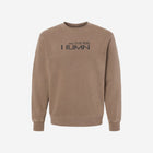 A rich brown pigment-dyed crewneck sweatshirt with the subtle 'FLIP THE HŪMN' logo on the chest. Comfortable, cozy, and versatile for any casual outfit.