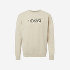 Pigment-dyed crewneck sweatshirt in ivory with the signature 'HŪMN' logo, blending a neutral tone with a relaxed and casual design for everyday wear.