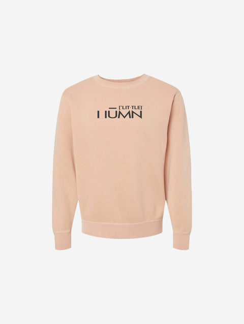 A delicate pale pink pigment-dyed crewneck sweatshirt, accented with the clean 'FLIP THE HŪMN' logo. Adds a subtle and stylish feminine touch.
