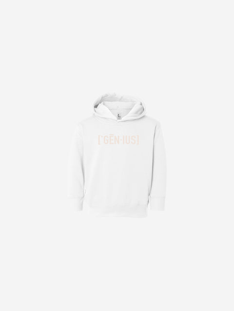 Little Humn Baby Toddler White Genius Hoodie