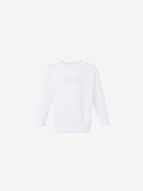 Little Humn Baby Toddler White Hero Sweatshirt