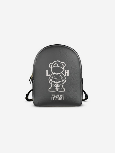 Little Humn GRA Gray Leather Backpack
