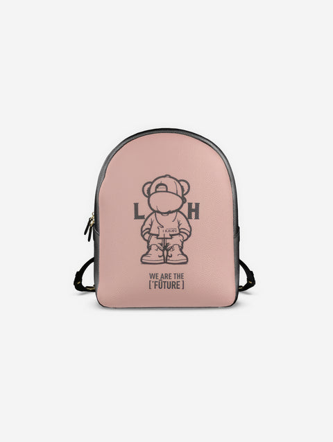 Little Humn PNK Pink Leather Backpack