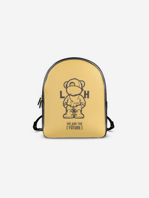Little Humn YLO Yellow Leather Backpack