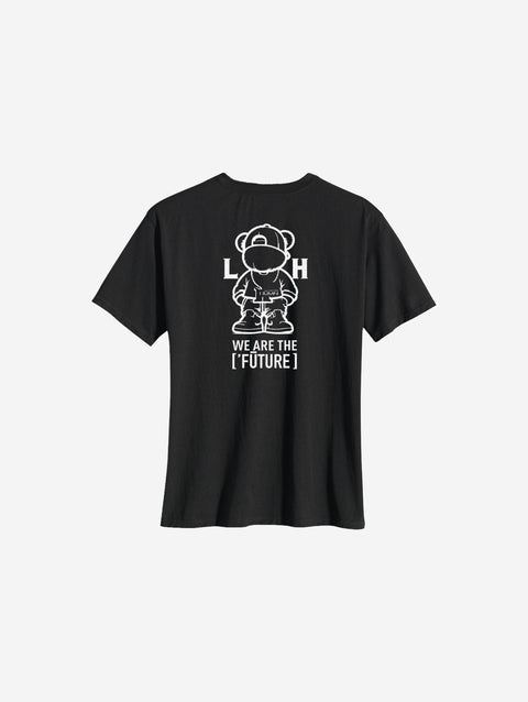 A sleek black t-shirt with the '[LITTLE]' logo positioned on the left chest.