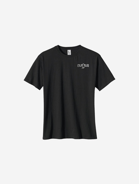 A sleek black t-shirt with the '[LITTLE]' logo positioned on the left chest.